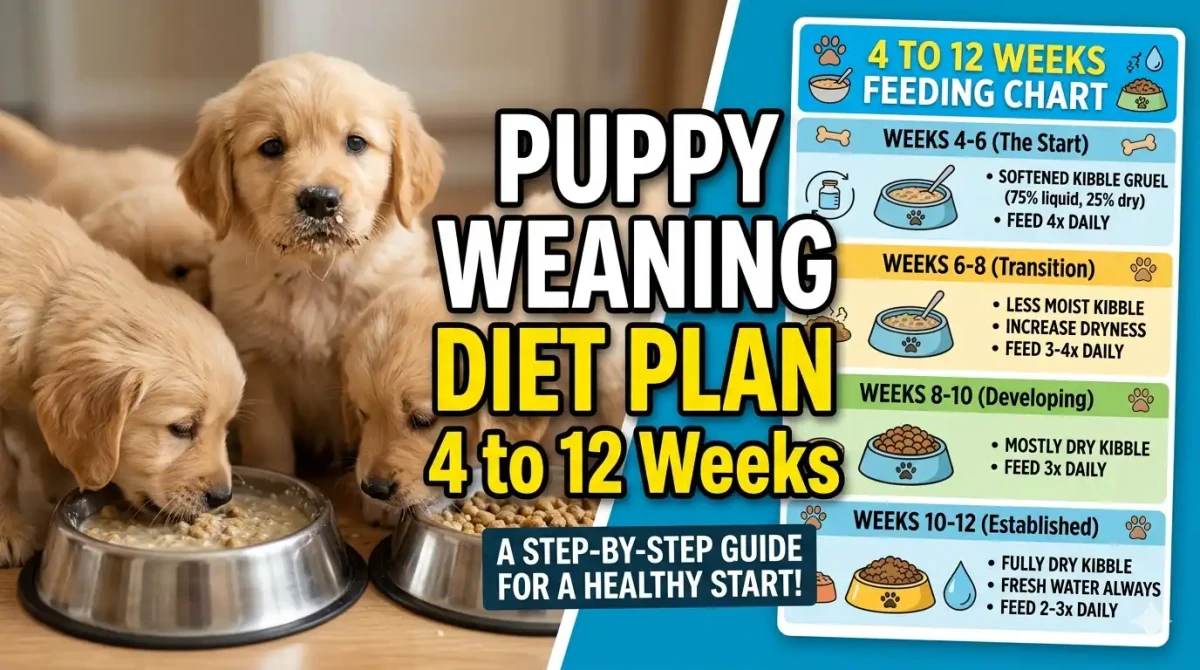 Puppy Weaning Diet Plan What To Feed From 4 To 12 Weeks