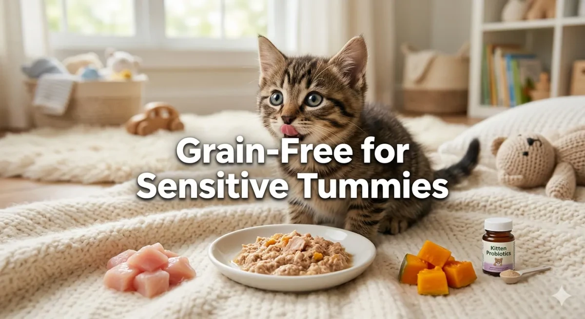 Grain Free Kitten Food for Sensitive Stomachs and Diarrhea Relief
